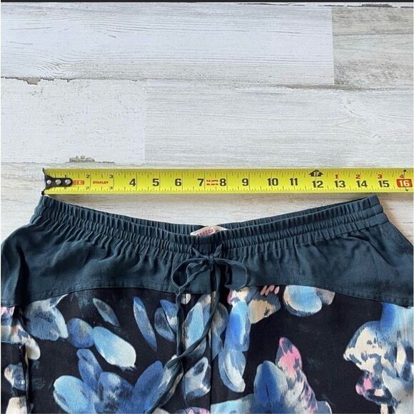 Rebecca Taylor Silk Floral Jogger Pants navy white, Sport chic style 100% silk, - Picture 9 of 13